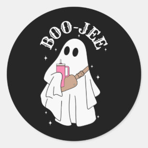 Adesivo Redondo Boujee Boo-jee Cute Ghost Spooky Halloween
