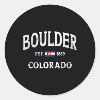 Adesivo Redondo Boulder Colorado Co Flag Athletic Throwback