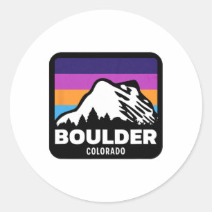 Adesivo Redondo Boulder Colorado Skiing Snowboard Family Trip 2