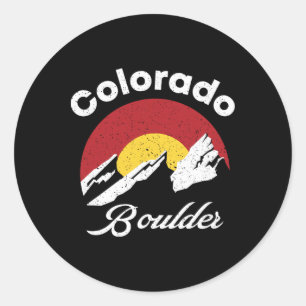 Adesivo Redondo Boulder Flatirons Colorado Bandeira Escalada Cicli
