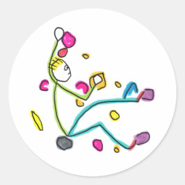 Adesivo Redondo Bouldering Stickman