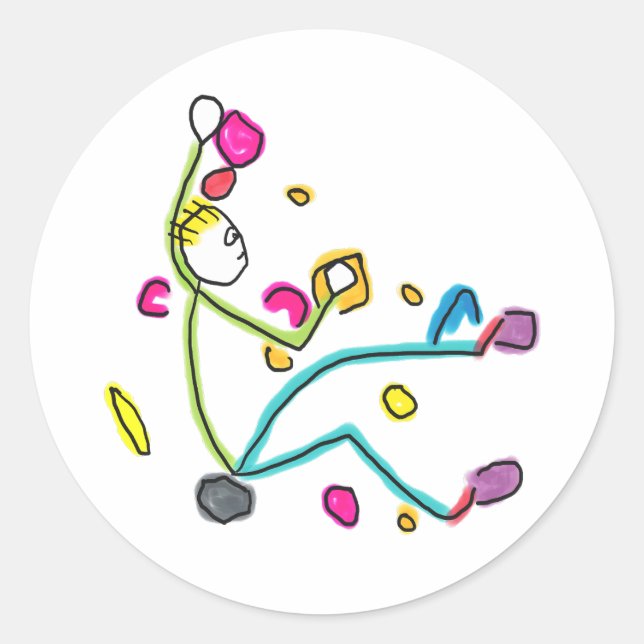 Adesivo Redondo Bouldering Stickman (Frente)