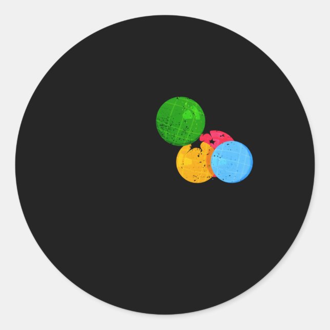 Adesivo Redondo Boules Dizendo Para Petanque E Bocce Vencedores (Frente)