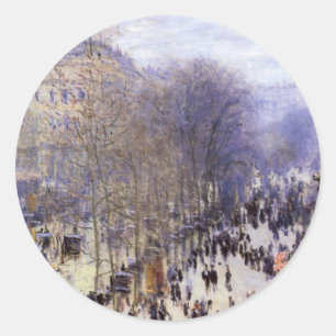 Adesivo Redondo Boulevard des Capucines de Claude Monet, Arte Fino