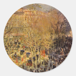 Adesivo Redondo Boulevard des Capucines de Claude Monet, Arte Fino