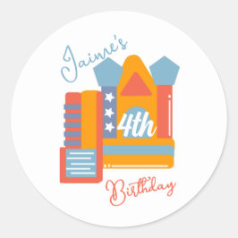 Adesivo Redondo Bouncy Party - Infláveis Coloridos Aniversário