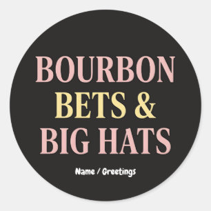 Adesivo Redondo Bourbon Bets & Big Hats Retro Social Club Cavalo
