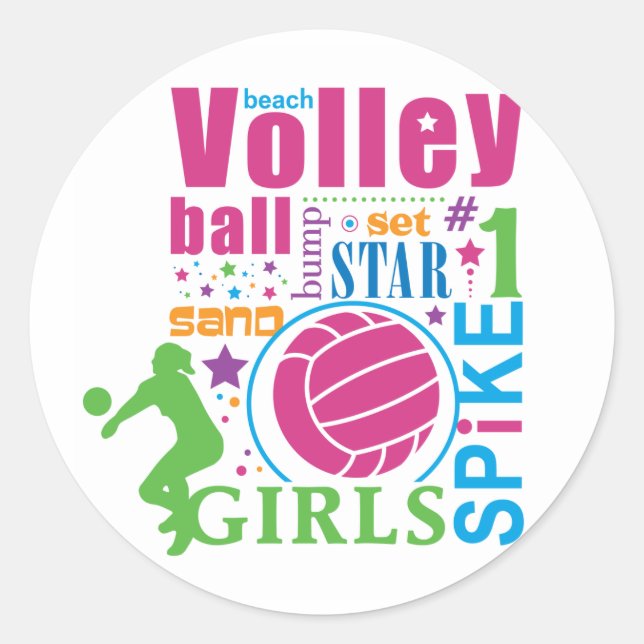 Adesivo Redondo Bourne Beach Voleibol (Frente)