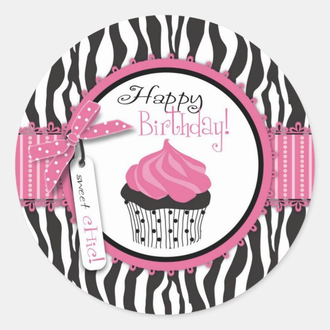 Adesivo Redondo Boutique Chic Cupcakes Sticker 2 (Frente)