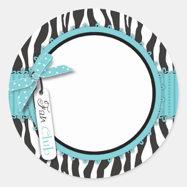 Adesivo Redondo Boutique Chic Sticker Aqua (Frente)