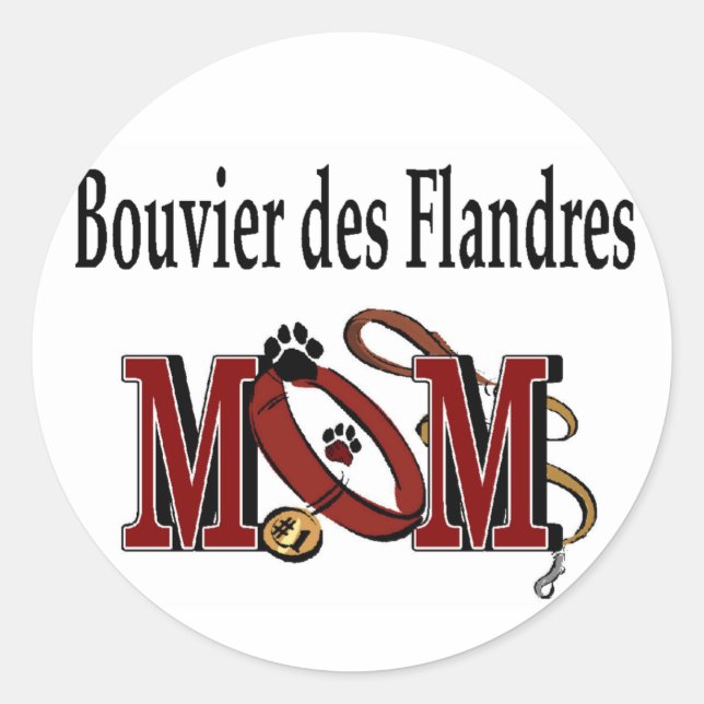 Adesivo Redondo Bouvier des Flandres Dog MOM (Frente)