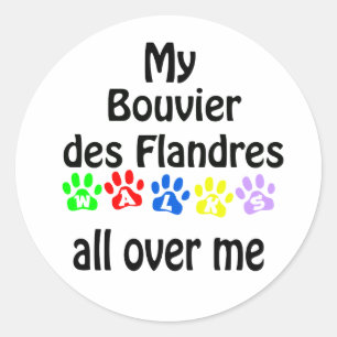 Adesivo Redondo Bouvier des Flandres Walks Design