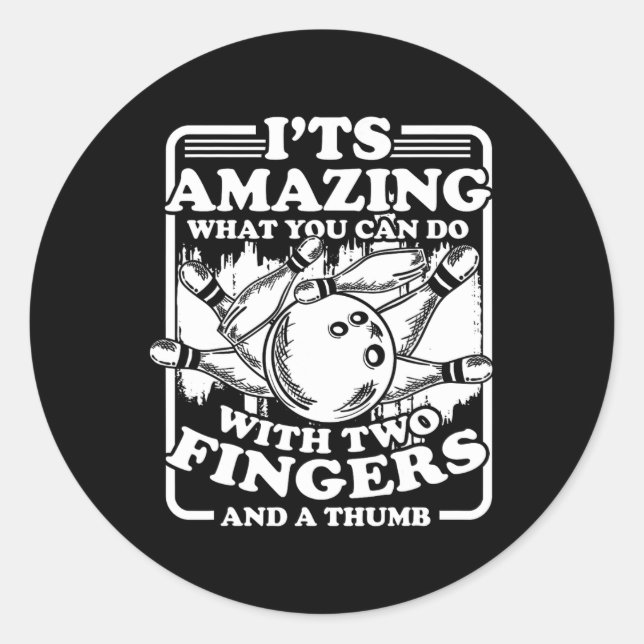 Adesivo Redondo Bowling Alley Pins Spare Strike 2  (Frente)