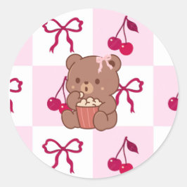 Adesivo Redondo Bows & Bears Stickers