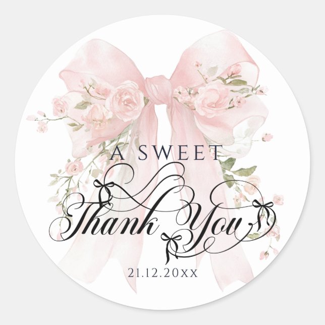 Adesivo Redondo Bowtiiful One 1st Birthday Floral Bow Girls (Frente)