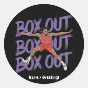 Adesivo Redondo Box Out Box Out Box Out Box Out Box Out: Criativo