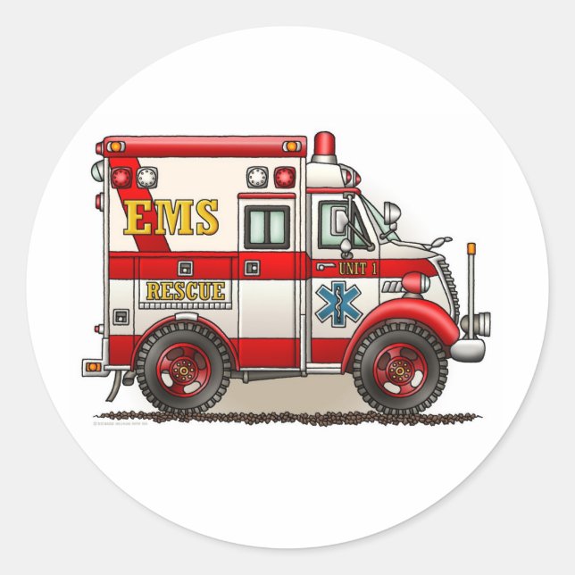 Adesivo Redondo Box Truck Ambululation Sticker (Frente)