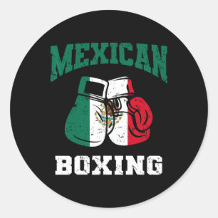 Adesivo Redondo Boxas Mexicanas Luvas Orgulho Mexicano Homens Patr