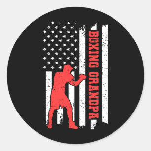 Adesivo Redondo Boxe América Bandeira Boxe Artes Marciais Boxe Avô