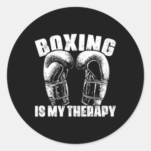Adesivo Redondo Boxe É Minha Terapia Mma Boxeador Lutador Luta Ki