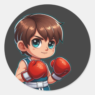 Adesivo Redondo boxe jovem
