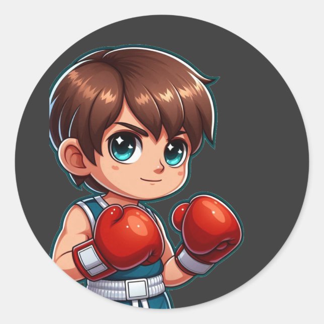 Adesivo Redondo boxe jovem (Frente)