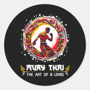 Adesivo Redondo Boxe Muay Thai Kickboxing MMA Tailândia Muay Thai