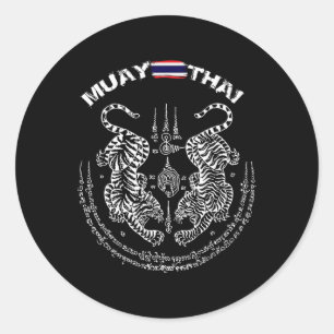Adesivo Redondo Boxe Tailandesa Muay Thai Tailândia