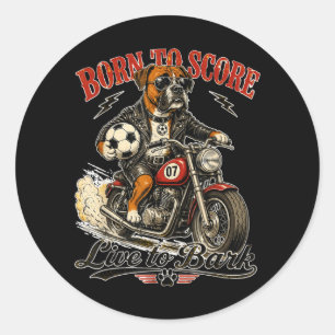 Adesivo Redondo Boxeador De Motocicleta Ama Futebol - Futebol Digo