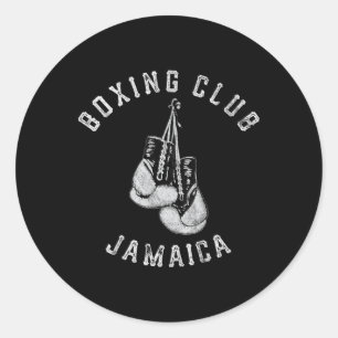 Adesivo Redondo Boxeiro Clube Jamaica Luvas