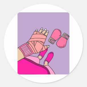 Adesivo Redondo Boxer-Boxer-Boxer-Boxer Luvas Retro-Boxing