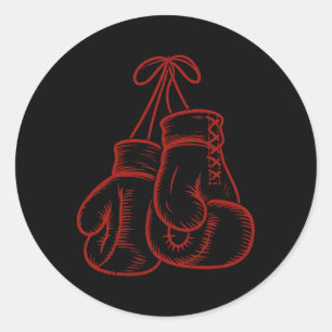 Adesivo Redondo Boxer Boxer Ring Arte Marcial Kickboxer Trai
