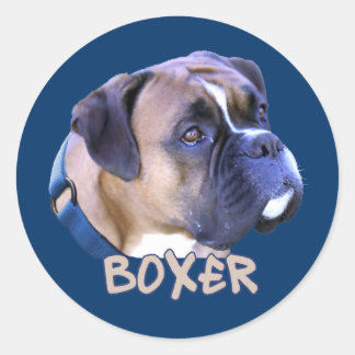 Adesivo Redondo Boxer Dog
