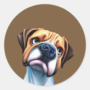 Adesivo Redondo Boxer Dog