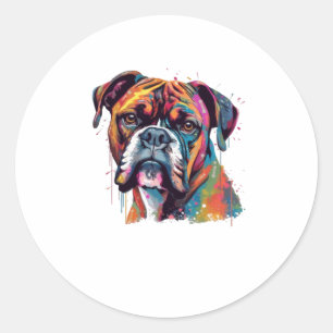 Adesivo Redondo Boxer Dog 2