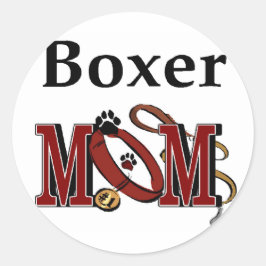 Adesivo Redondo Boxer Dog MOM