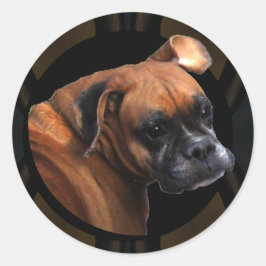 Adesivo Redondo Boxer Dog Stickers