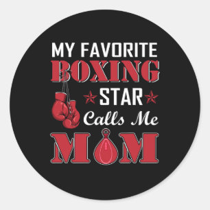 Adesivo Redondo Boxer Favorite Boxing Star Call Mamãe Gift Idea