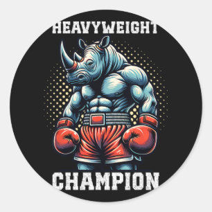 Adesivo Redondo Boxer Gift Heavion Rhino Boxing