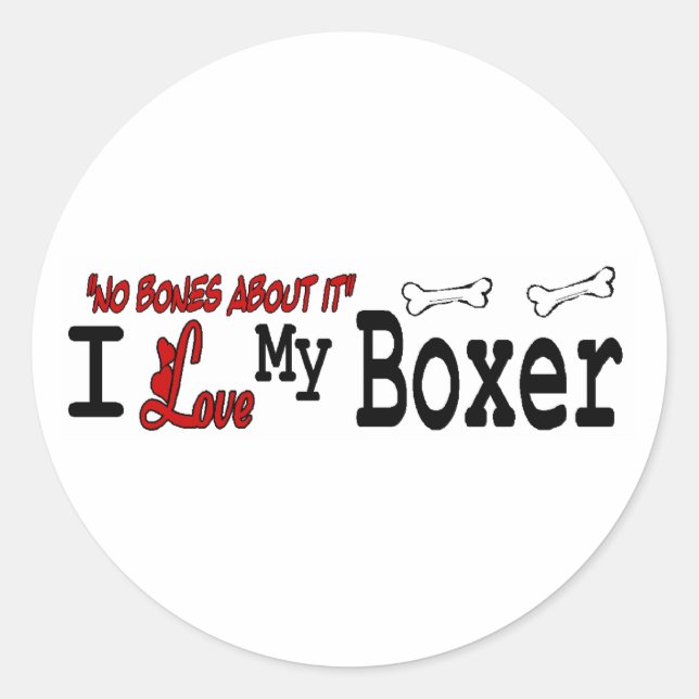Adesivo Redondo Boxer (I Love) Sticker (Frente)