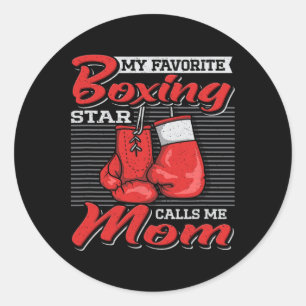 Adesivo Redondo Boxer Mãe Minha Estrela De Boxing Favorita Me Liga