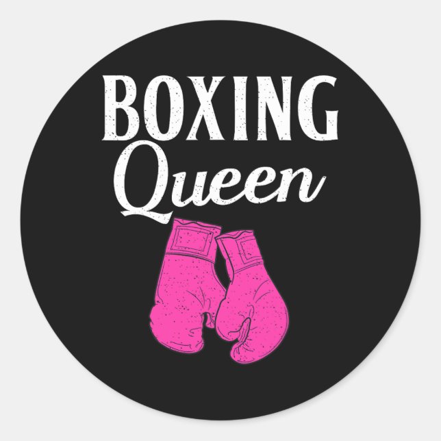 Adesivo Redondo Boxer Queen Sport Fighting Boxer (Frente)