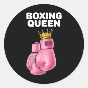 Adesivo Redondo Boxer Queen Womens Boxing Girls Boxer Boxer