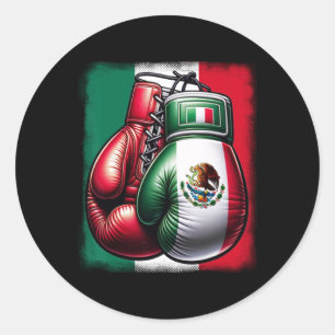 Adesivo Redondo Boxin Mexico Engraçado Estilo Vintage Mexicano Box