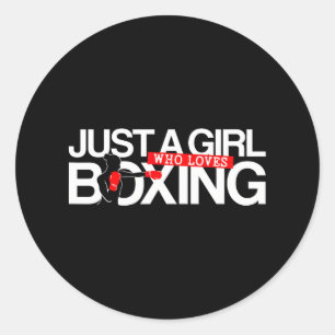 Adesivo Redondo Boxing Apenas Uma Menina Que Adora Boxing