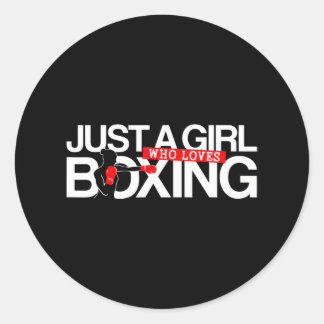 Adesivo Redondo Boxing Apenas Uma Menina Que Adora Boxing
