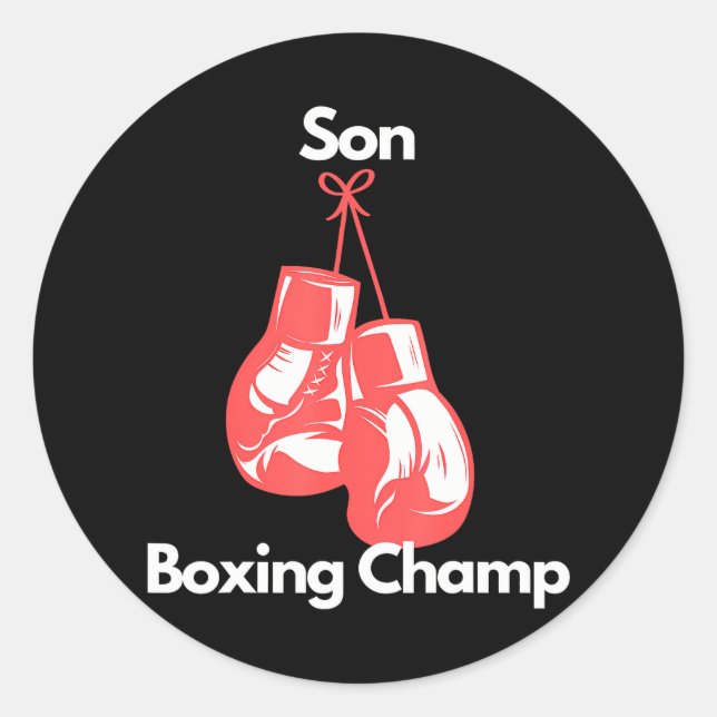 Adesivo Redondo Boxing Champ Son Boxing Luvas Childs Day (Frente)