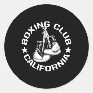 Adesivo Redondo Boxing Club California Gama Gráfico Para Uma Boxin