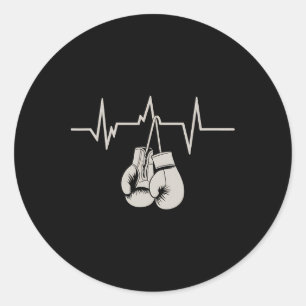 Adesivo Redondo Boxing Heartbeat Boxing Luvas Workout Exercício Gy