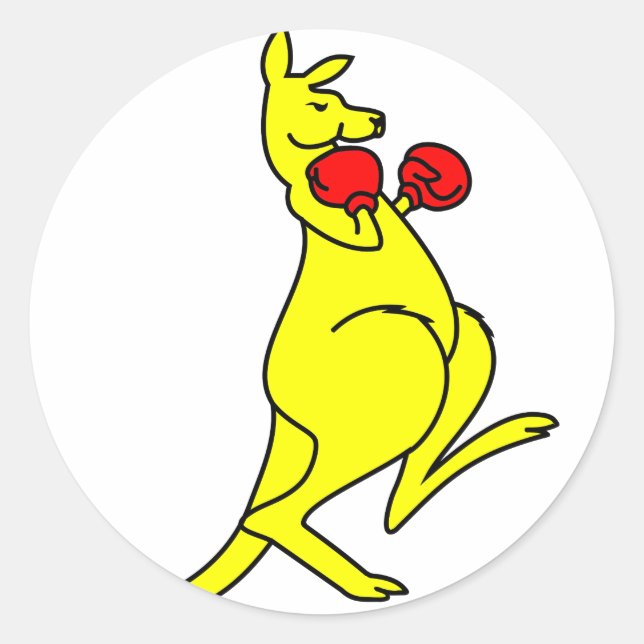 Adesivo Redondo Boxing Kangaroo (Frente)